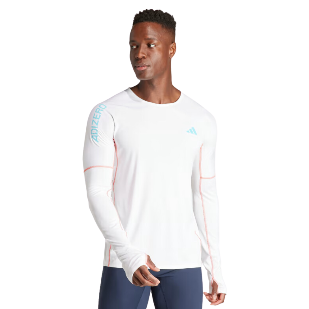 Men's Adidas Adizero Running Long Sleeve Top | IL9070 White | The Run Hub