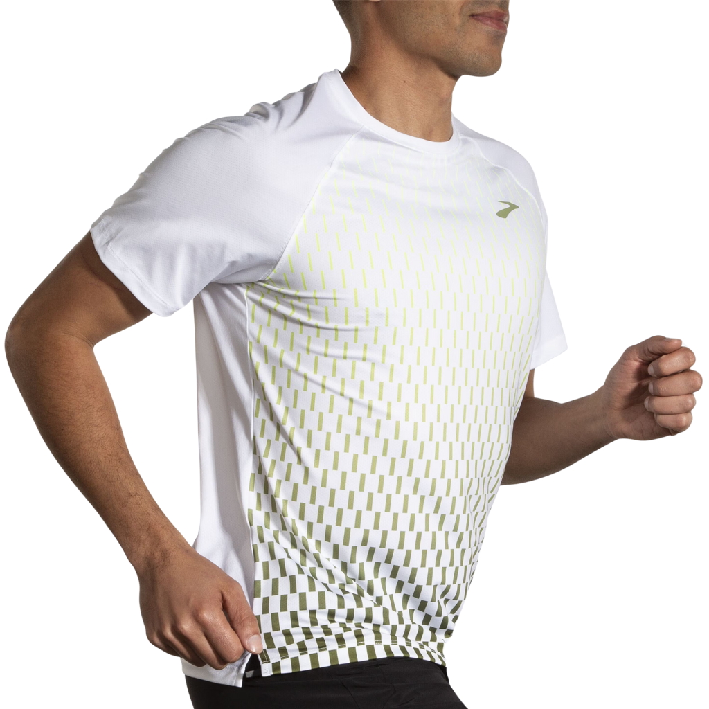 Brooks Men's Atmosphere Short Sleeve 2.0 | 211455192 | White/Interval Gradient | The Run Hub
