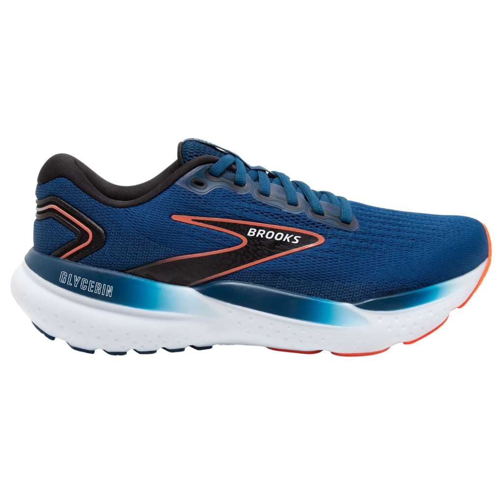Men's Brooks Glycerin 21 Neutral Running Shoe | 1104191D 474  | Blue Opal/Black/Nasturtium | The Run Hub