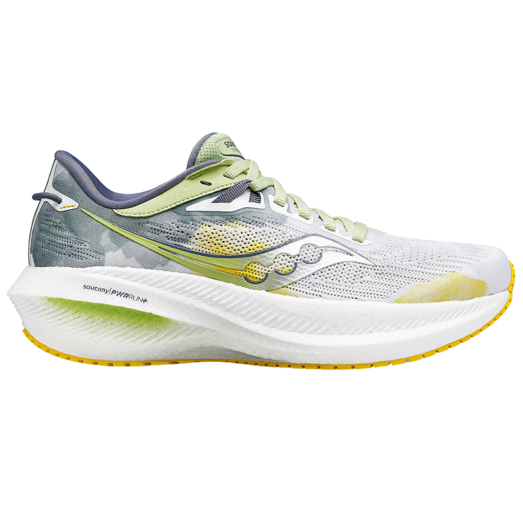 Women's Saucony TRIUMPH 21 Neutral Running Shoe | S10881-138 | White/Fern | The Run Hub