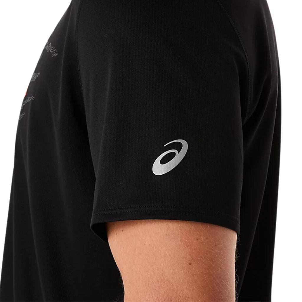 ASICS Men's FUJITRAIL LOGO SS Top | Black | 2011C981-003 | The Run Hub