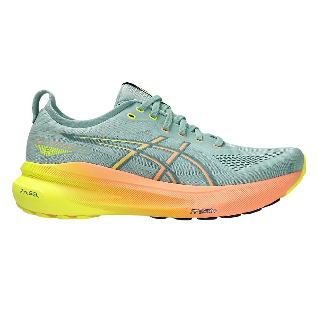 ASICS Men's GEL-KAYANO 31 PARIS Support Running Shoe | Light Celadon/Safety Yellow | 1011B929-750 | The Run Hub