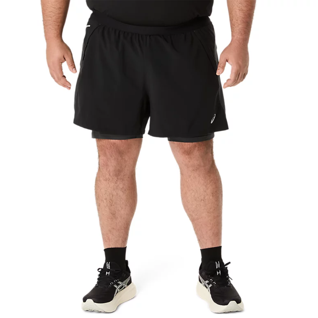 ASICS Men's Road 2in1 5" Shorts | Performance Black/Graphite Grey | 2011D245-001 | The Run Hub