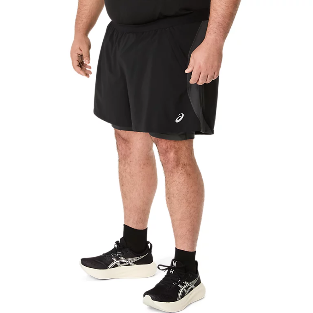 ASICS Men's Road 2in1 5" Shorts | Performance Black/Graphite Grey | 2011D245-001 | The Run Hub