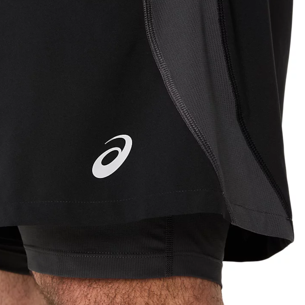 ASICS Men's Road 2in1 5" Shorts | Performance Black/Graphite Grey | 2011D245-001 | The Run Hub