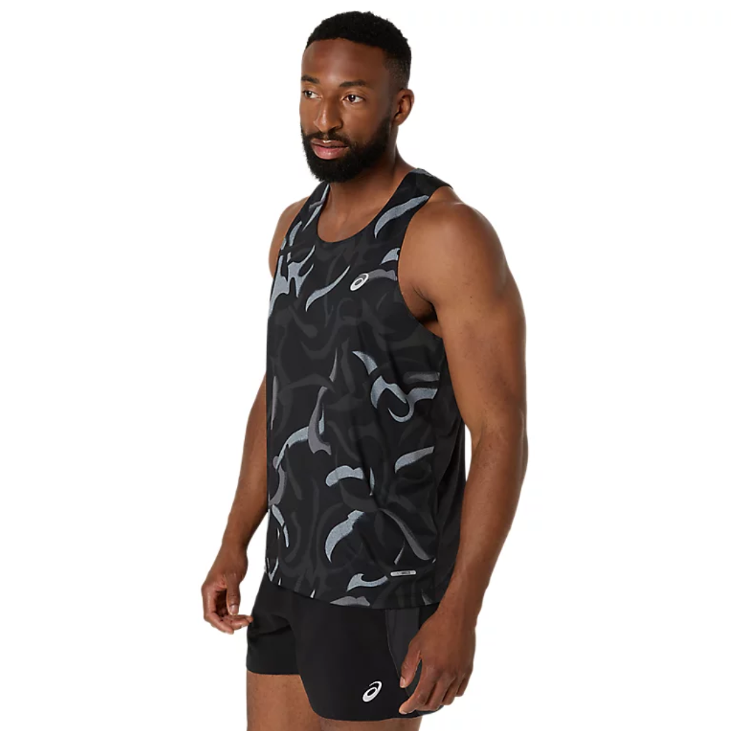 ASICS Men's Road All Over Print Singlet | Performance Black | 2011D091-001 | The Run Hub