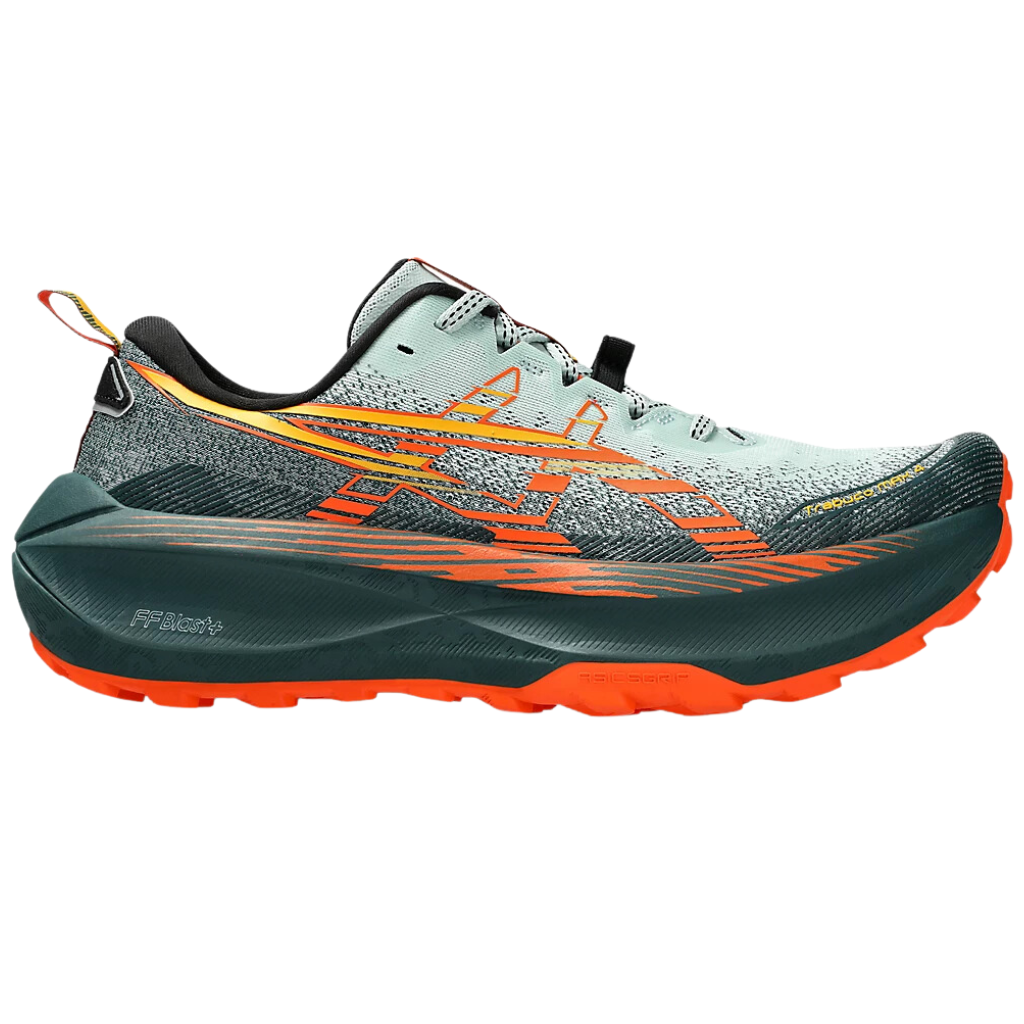 ASICS Mens' TRABUCO™ MAX 4 Trail Running Shoe | Cold Moss/Nova Orange | 1011B976-400 | The Run Hub