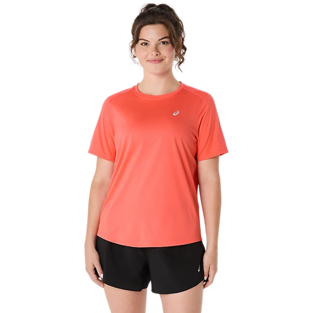 ASICS Women's Core SS Top Coral Reef The Run Hub