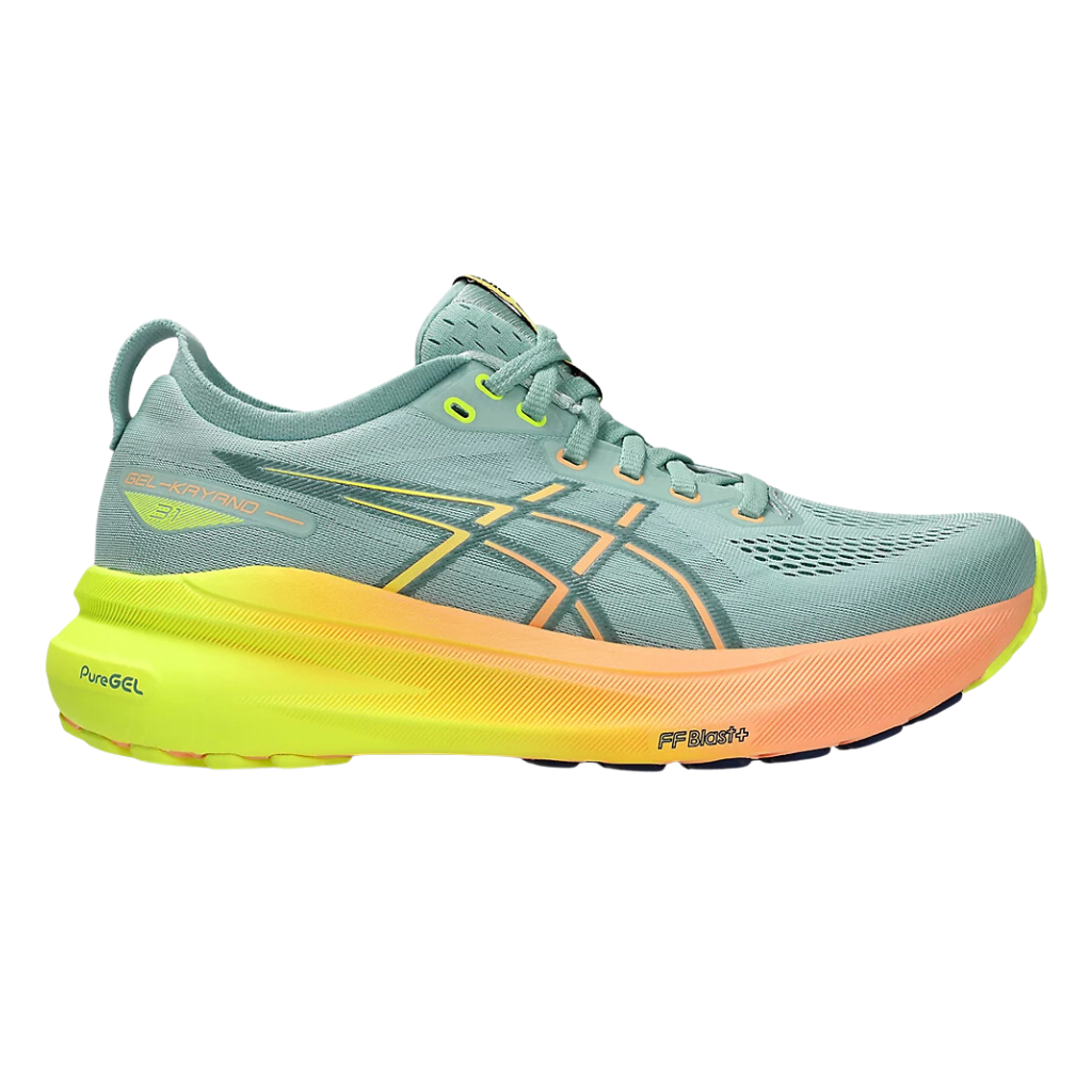 ASICS Women's GEL-KAYANO 31 PARIS Support Running Shoe | Light Celadon/Safety Yellow | 1012B745-750 | The Run Hub