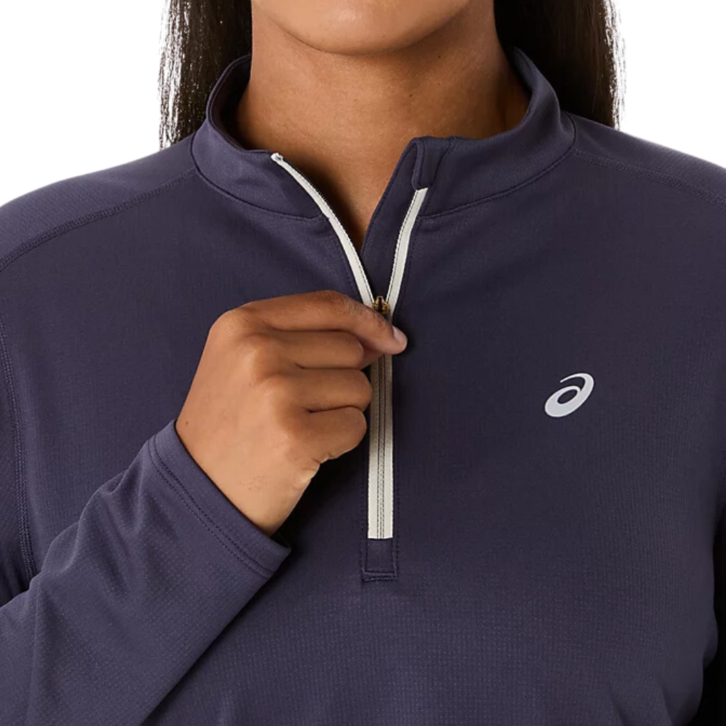 ASICS Women's Icon Half Zip Long Sleeve Top | Indigo Fog | 2012D175-500 | The Run Hub