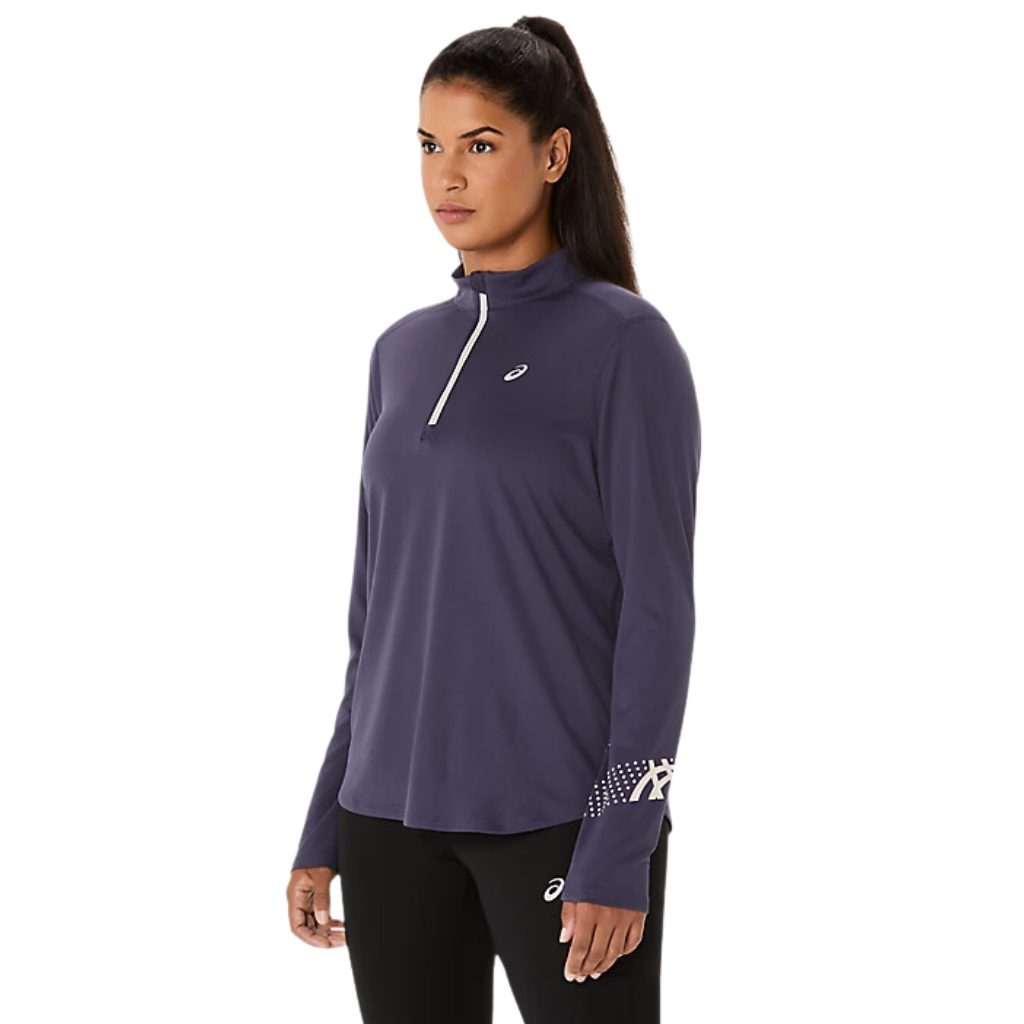 ASICS Women's Icon Half Zip Long Sleeve Top | Indigo Fog | 2012D175-500 | The Run Hub