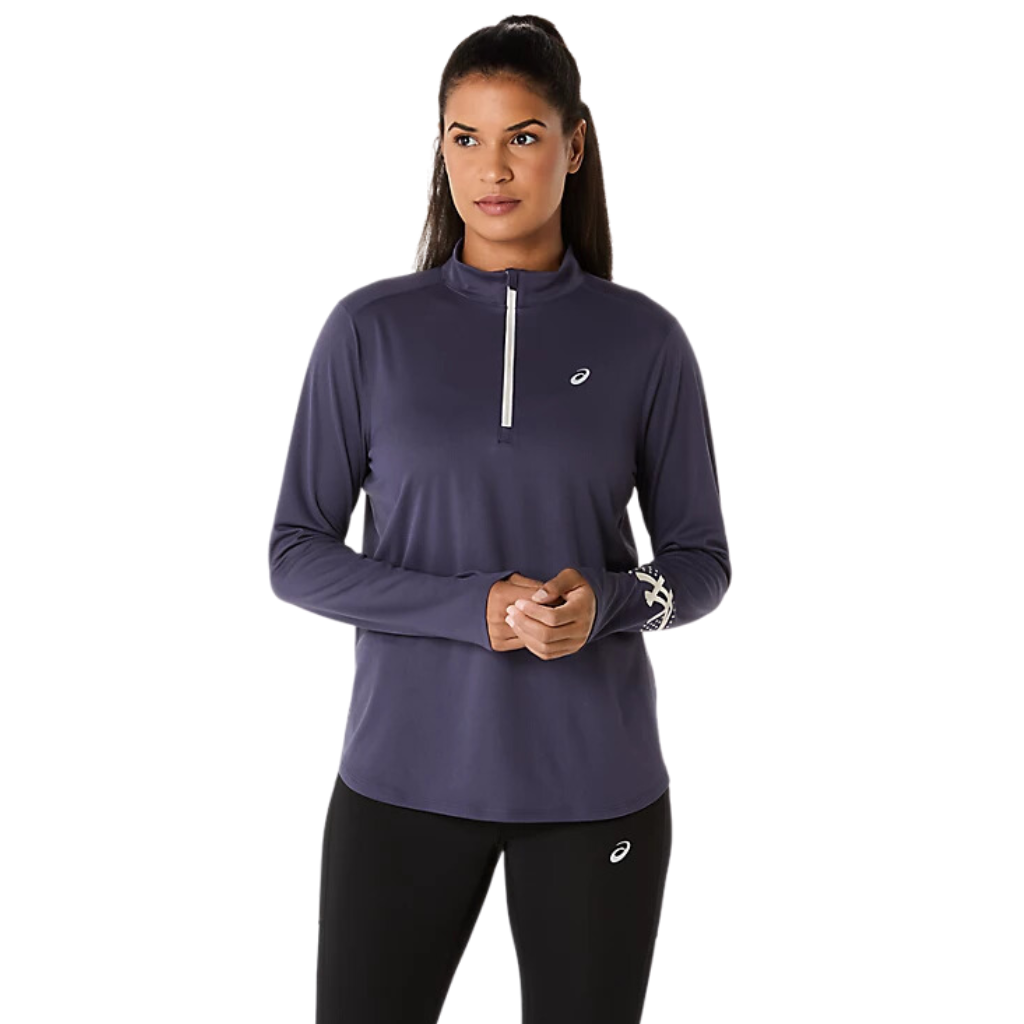 ASICS Women's Icon Half Zip Long Sleeve Top | Indigo Fog | 2012D175-500 | The Run Hub