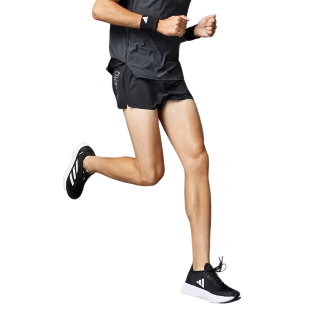 Adidas ADIZERO RUNNING SPLIT SHORTS | Black/Black | The Run Hub