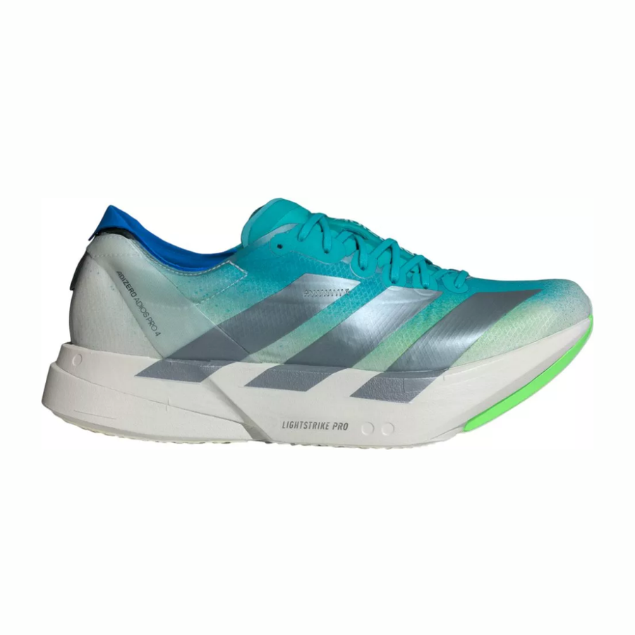 Adidas Adizero Adios Pro 4 | Hi-Res Aqua, Iron Metallic & Grey One | The Run Hub
