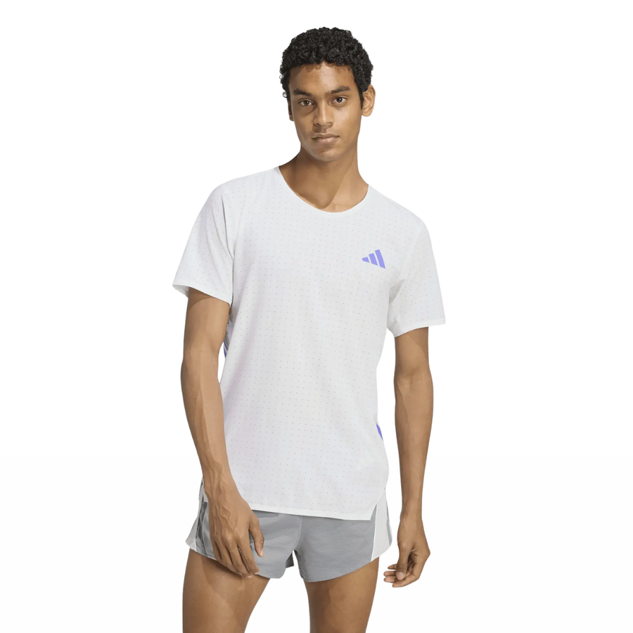 Adidas Adizero Running T-Shirt | White | The Run Hub