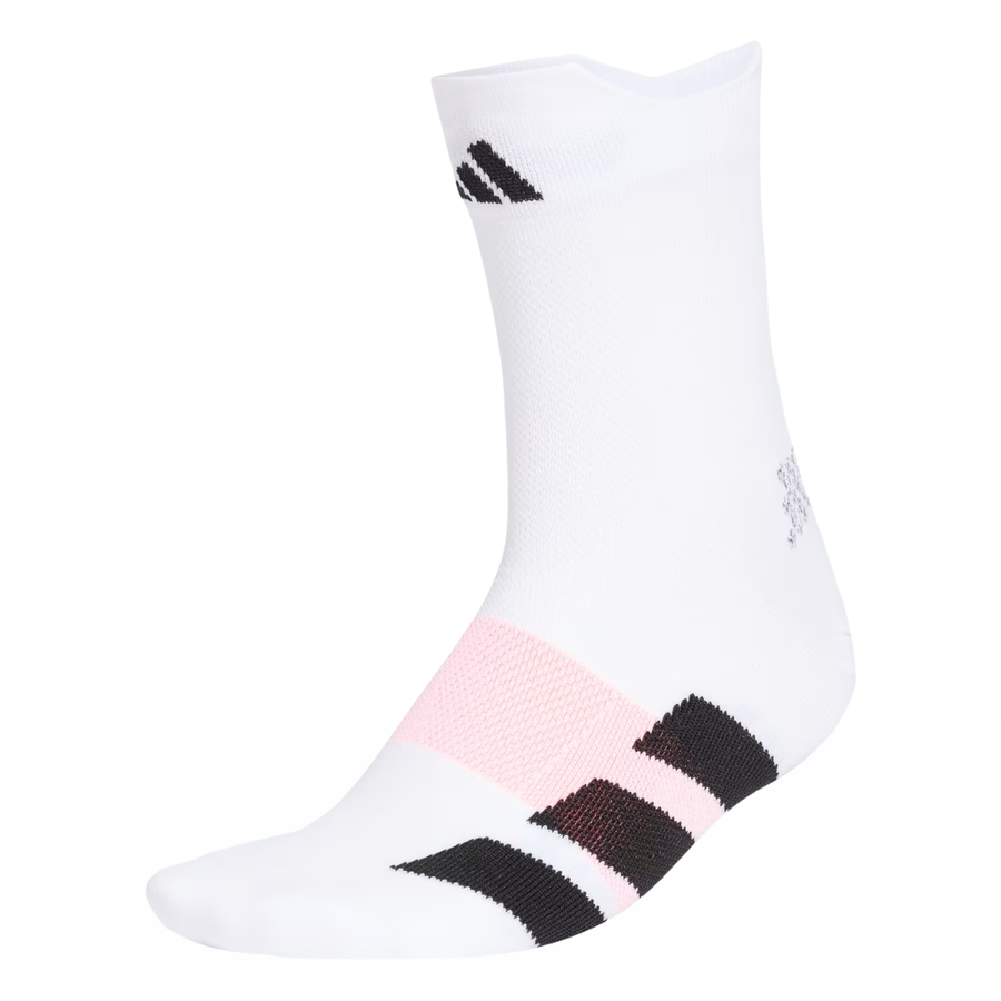 Adidas Running Adizero Quarter Socks | White & Black | The Run Hub