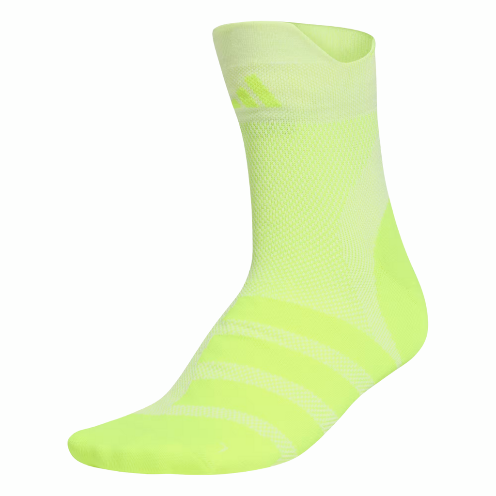 Adidas RunxAdizero Socks | White, Solar Yellow & Solar Yellow | The Run Hub
