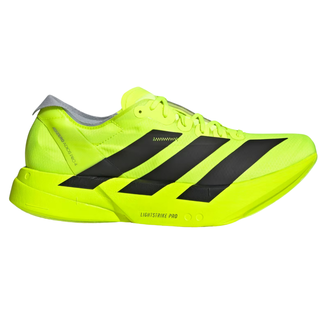 Adidas Adizero Men's Adios Pro 4 Racing Shoe | Lucid Lemon / Core Black / Halo Silver | JR6364 | The Run Hub