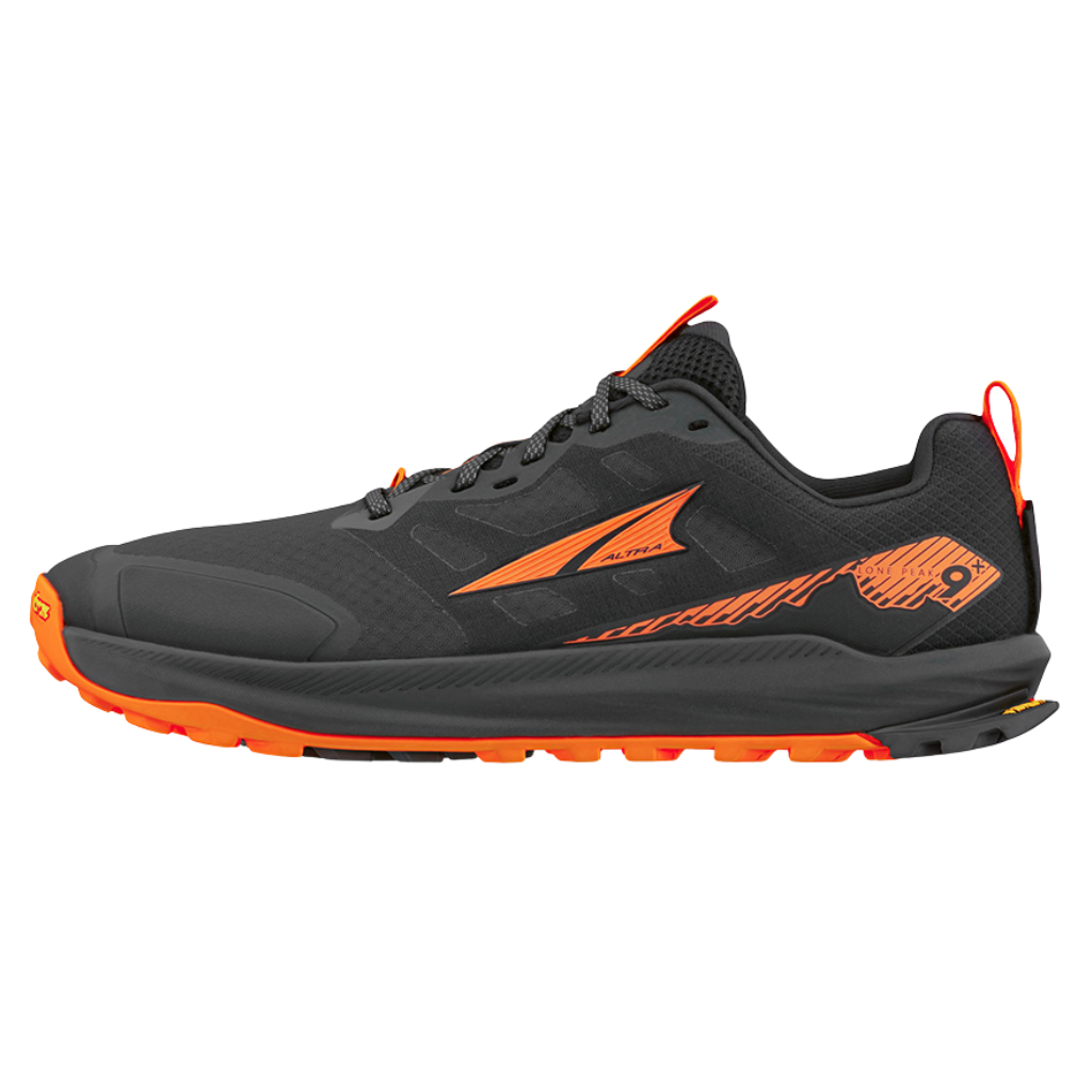 Altra Men's Lone Peak 9+ Trail Running Shoe | Black/Orange | AL0A85RG013 | The Run Hub