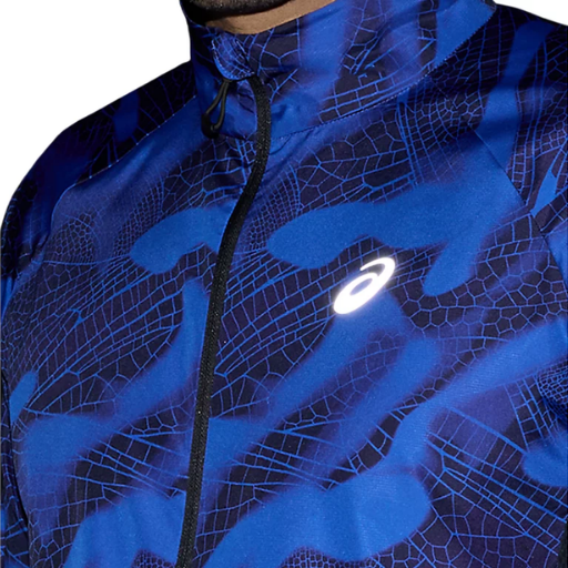 Asics Road Lite-Show Packable Jacket | Performance Black & Dark Cobalt | The Run Hub