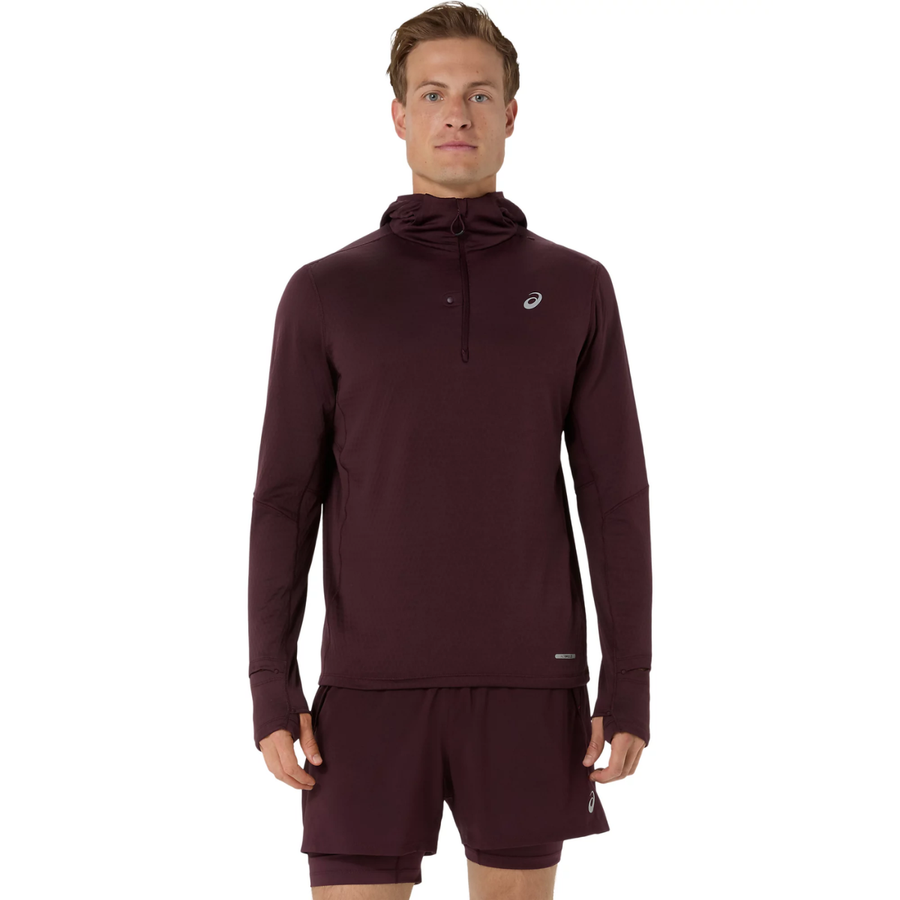 Asics Road Winter Long Sleeve Hoodie | Dark Currant | The Run Hub