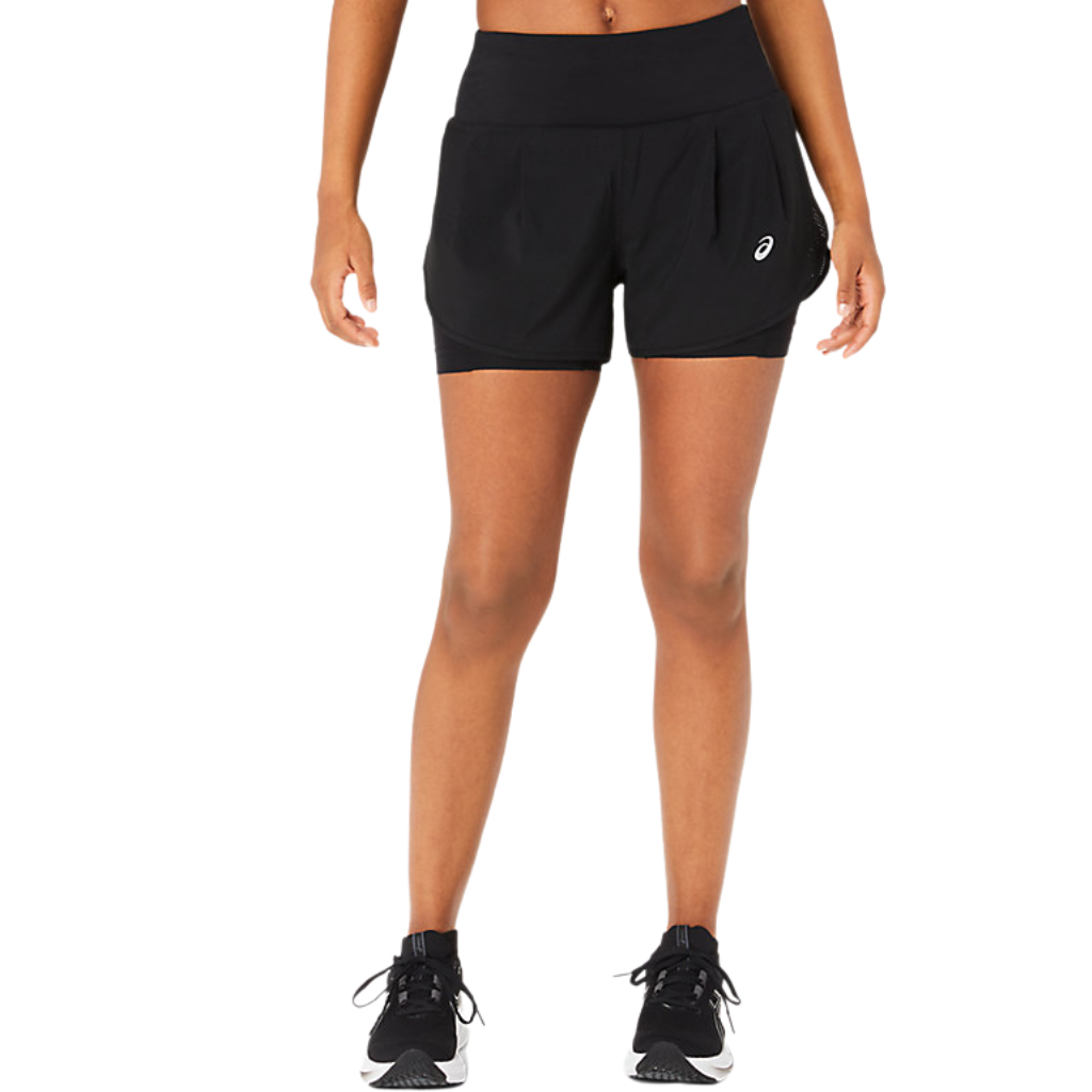 Asics Women's ROAD 2N1 3.5IN SHORT | Black | 2012C975 | The Run Hub