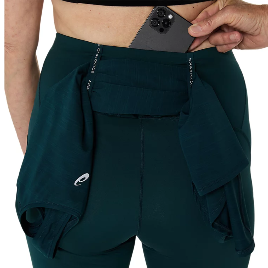 Asics Women's Road High Waist Tight | Saxon Green | 2012C967-320 | The Run Hub