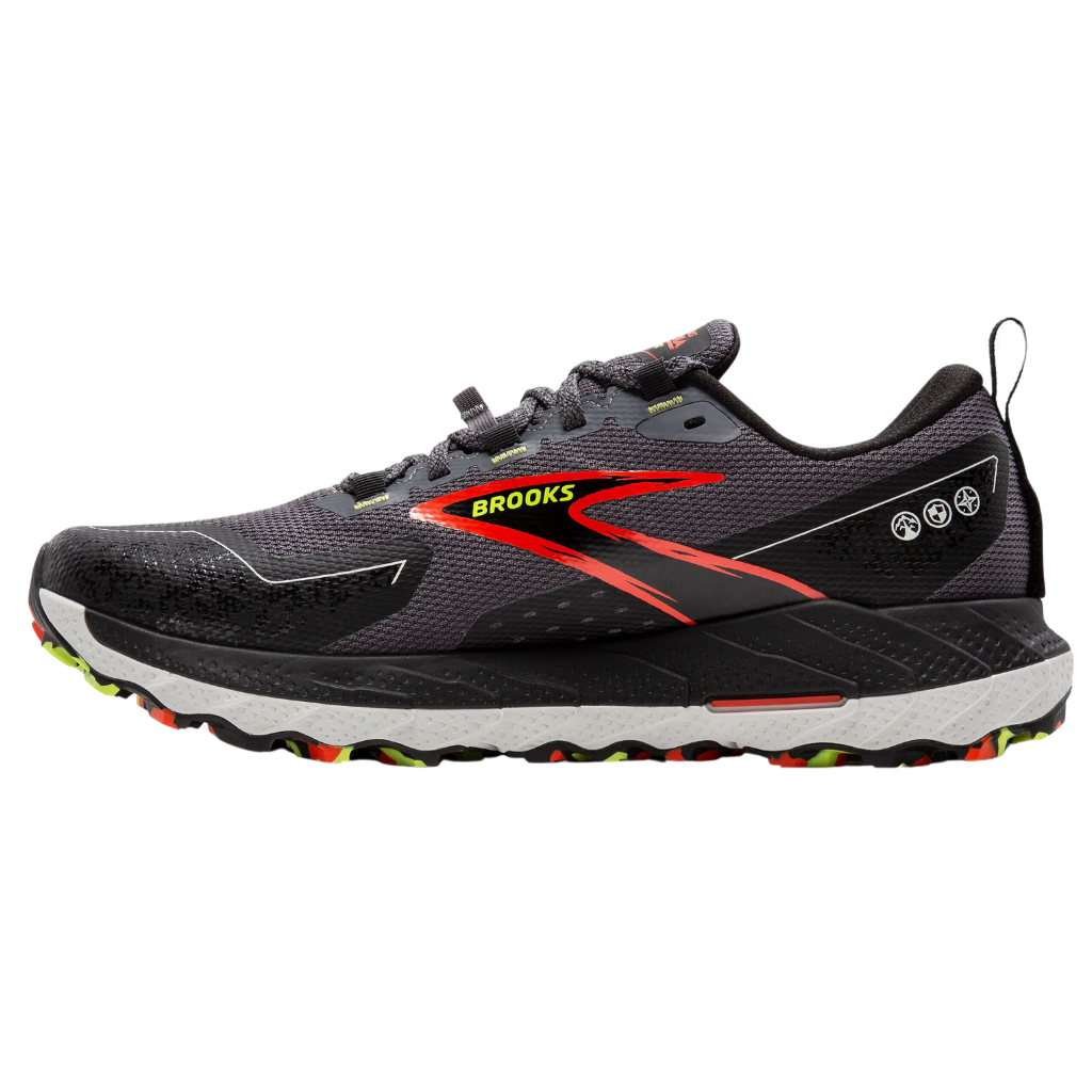 Brooks Cascadia 18 GTX | Blackened Pearl/Black/Tomato | Men's Trail Waterproof Shoes | The Run Hub