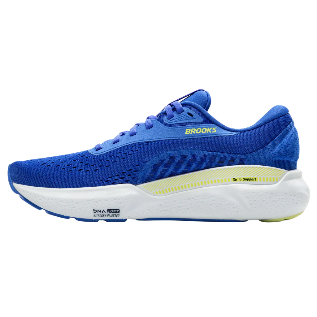 Men's Brooks Adrenaline GTS 24 Wide | 434 Cobalt/Neo Yellow/Peacoat | The Run Hub