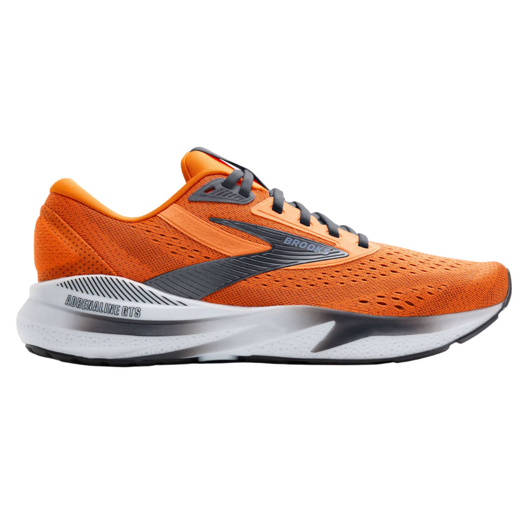 Brooks Adrenaline GTS 24 | 1104371D 864 | Orange/Ebony/Country Blue | Men's Support Running Shoes | The Run Hub