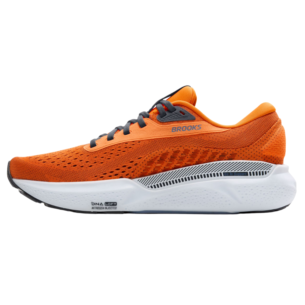 Brooks Adrenaline GTS 24 | 1104371D 864 | Orange/Ebony/Country Blue | Men's Support Running Shoes | The Run Hub