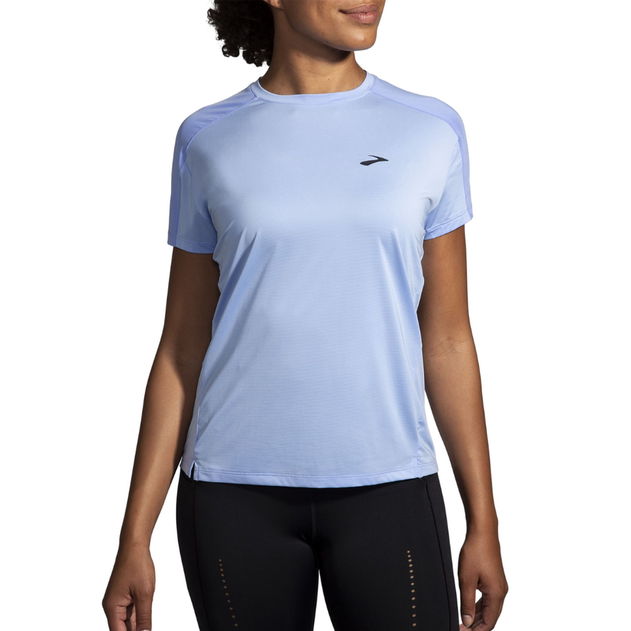 ZELOS, Shirts, Zelos Heathered Blue Lightweight Breezy Navy Stripe Active  Running Tshirt Top