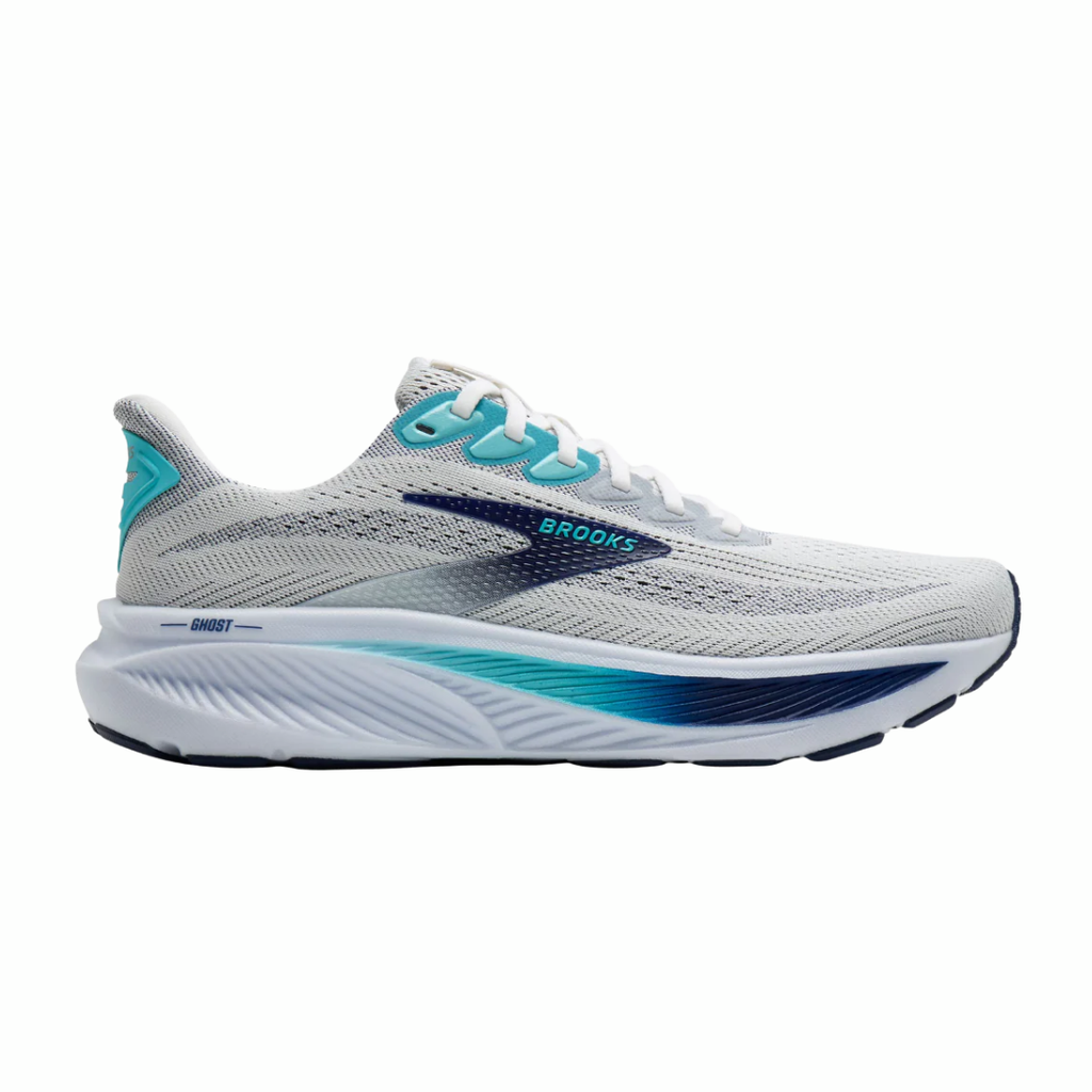 Brooks Ghost 17 | White/Beacon Blue/Ipanema | The Run Hub