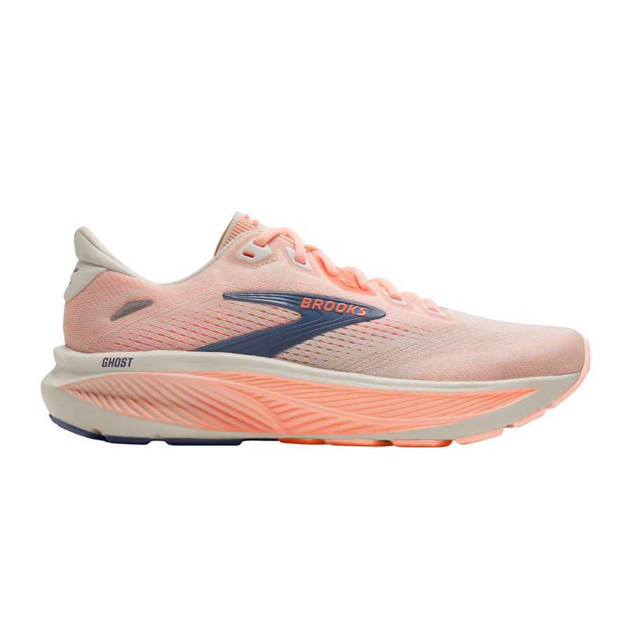 Brooks Ghost 18 | Star White, Cyber Peach & Grey | The Run Hub