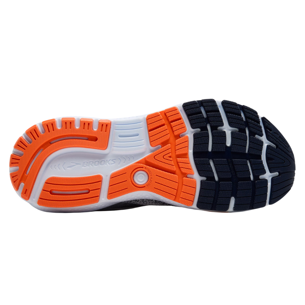 Brooks Men's GHOST 16 Neutral Running Footwear | White/Peacoat/Orange | 110418-130 | The Run Hub