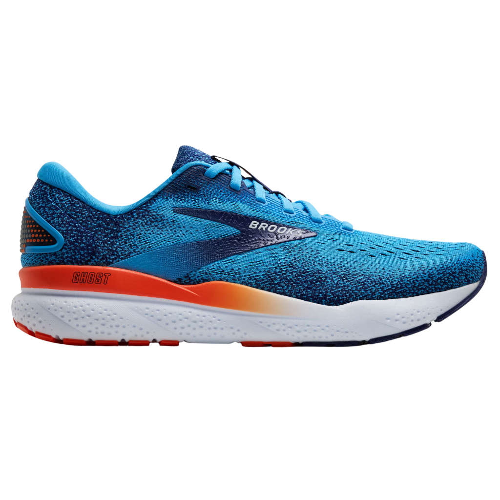 Brooks Men's Ghost 16 Neutral Running Shoe | Bonnie Blue/Blue Ribbon/Orange | 1104181D 493 | The Run Hub