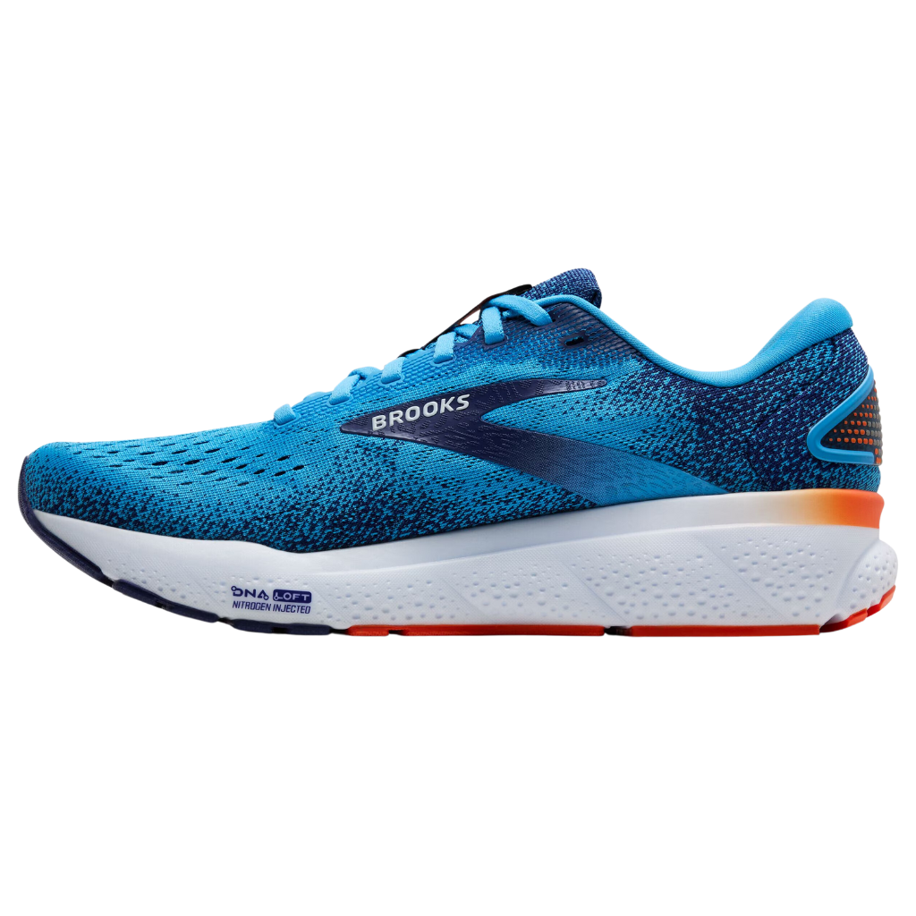 Brooks Men's Ghost 16 Neutral Running Shoe | Bonnie Blue/Blue Ribbon/Orange | 1104181D 493 | The Run Hub