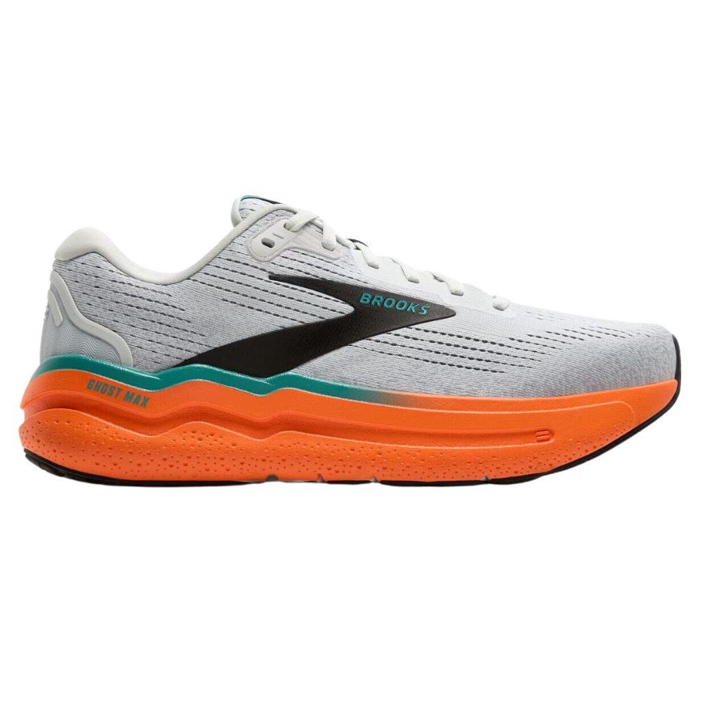 Brooks Men's Ghost Max 2 Neutral Running Shoe | Oyster Mushroom/Orange/Teal | 110431-196 | The Run Hub