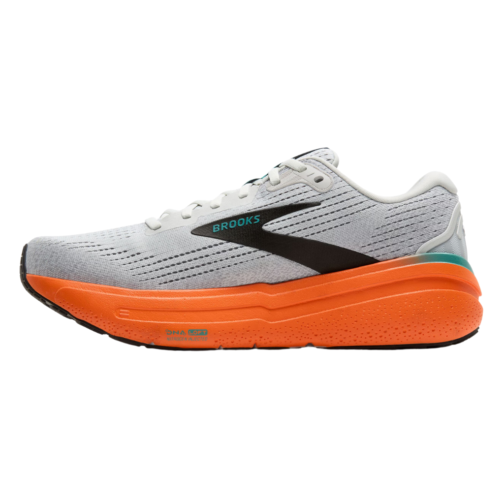 Brooks Men's Ghost Max 2 Neutral Running Shoe | Oyster Mushroom/Orange/Teal | 110431-196 | The Run Hub