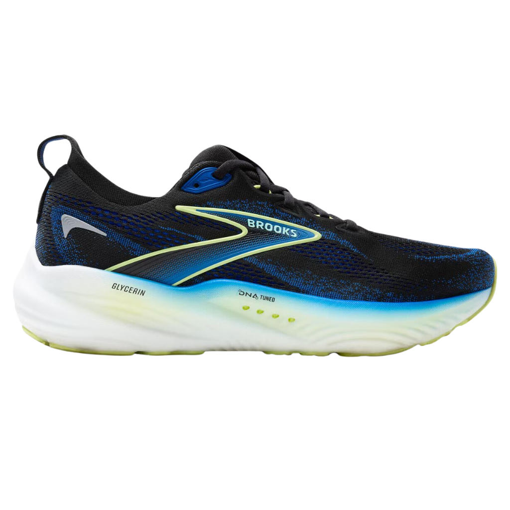 Brooks Men's Glycerin 22 Neutral Running Shoe | Black/Cobalt/Neo Yellow | 1104451D 002 | The Run Hub