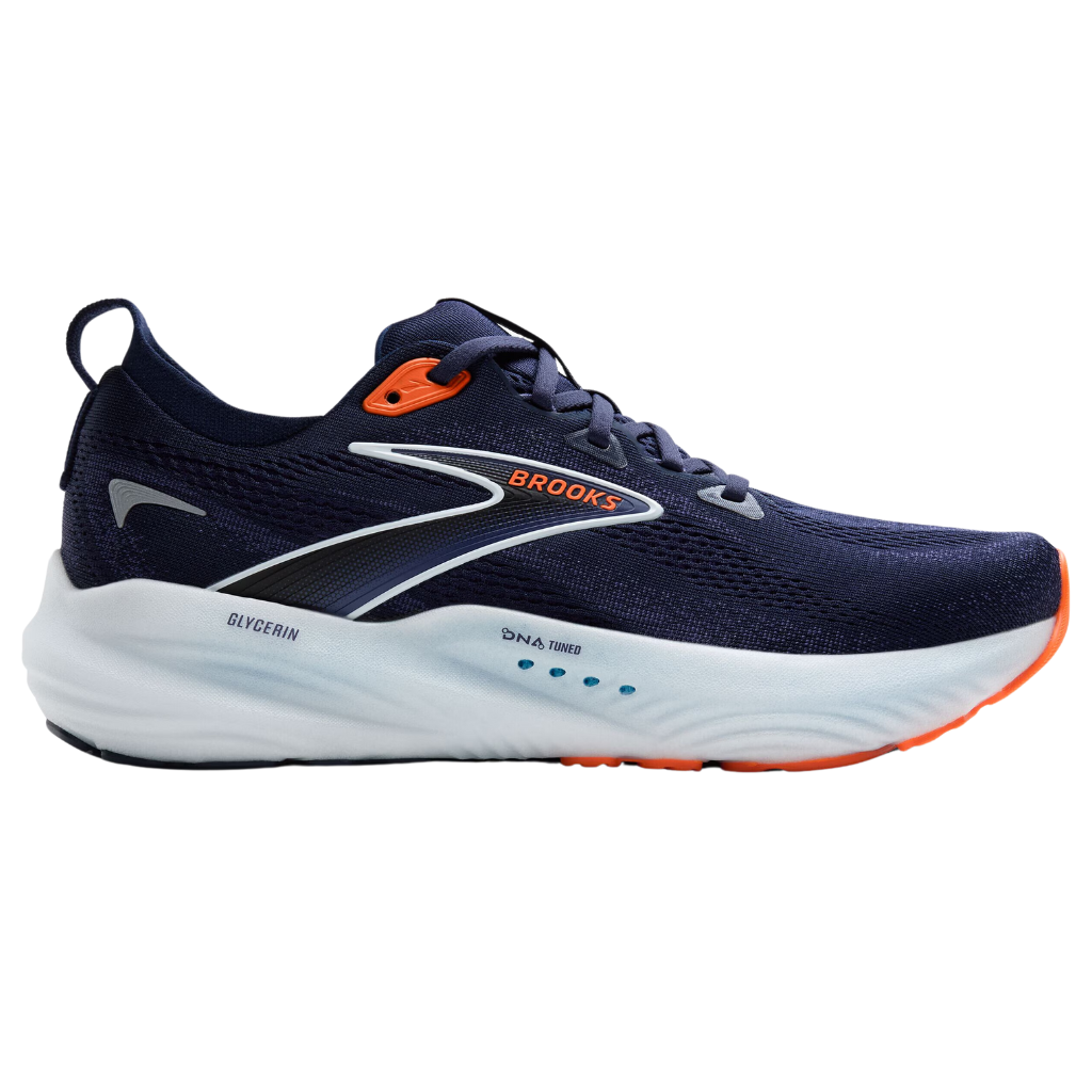 Brooks Men's Glycerin 22 Neutral Running Shoe | 494 Peacoat/Blue Ribbon/Orange | 1104451D 494 | The Run Hub