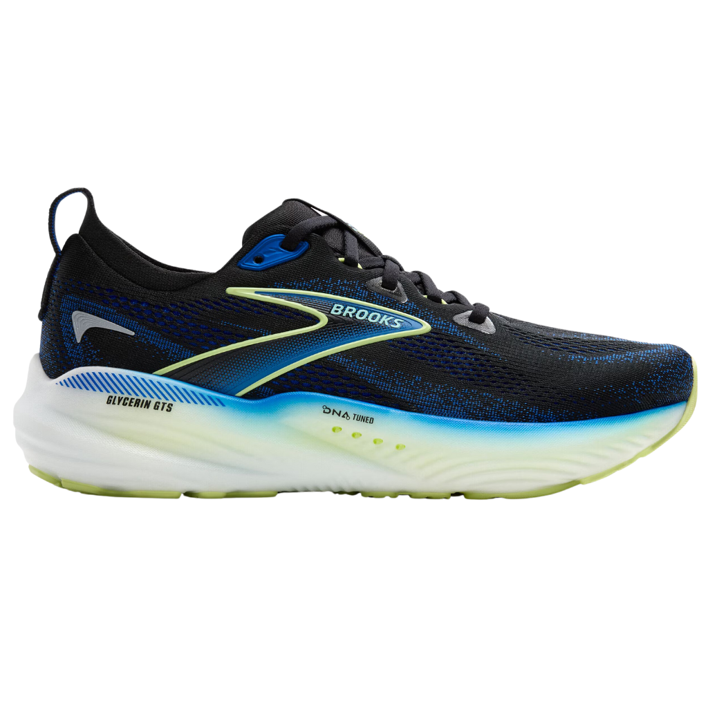 Brooks Men's Glycerin GTS 22 Support Running Shoe | Black/Cobalt/Neo Yellow | 1104461D 002 | The Run Hub