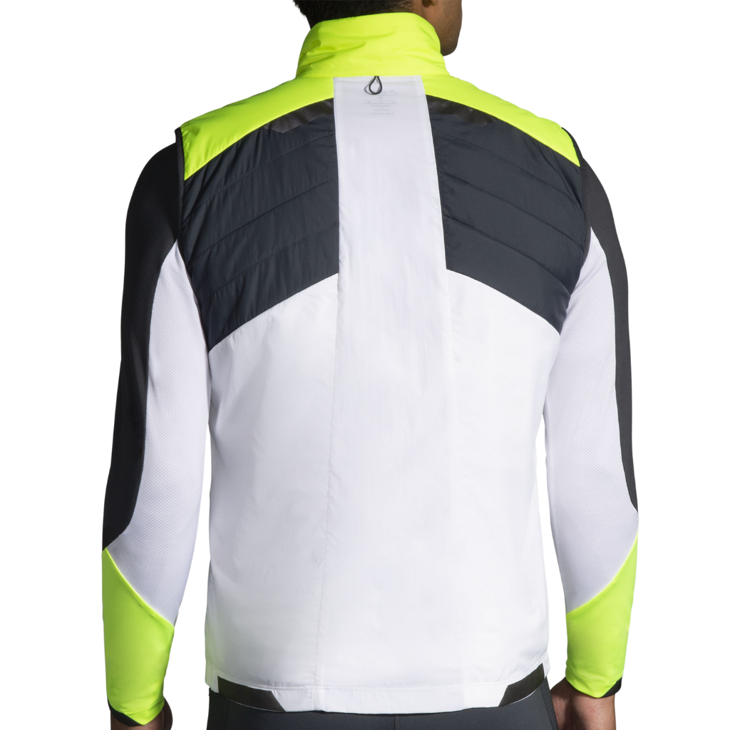 Brooks Men's Run Visible Insulated Vest | White/Asphalt/Nightlife |211407134 035 | The Run Hub