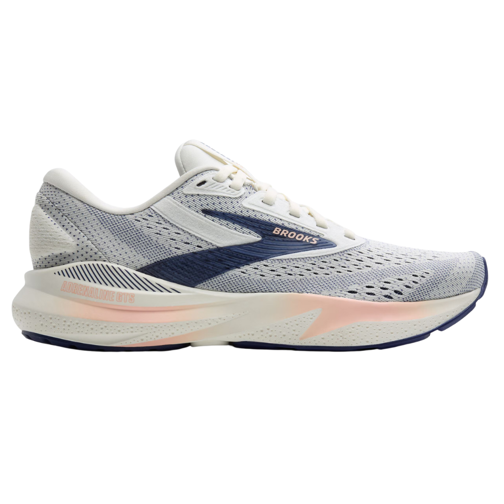 Brooks Women's Adrenaline GTS 24 Support Running Shoe | Grey/Blue Ribbon/Peach | 1204261B 140 | The Run Hub