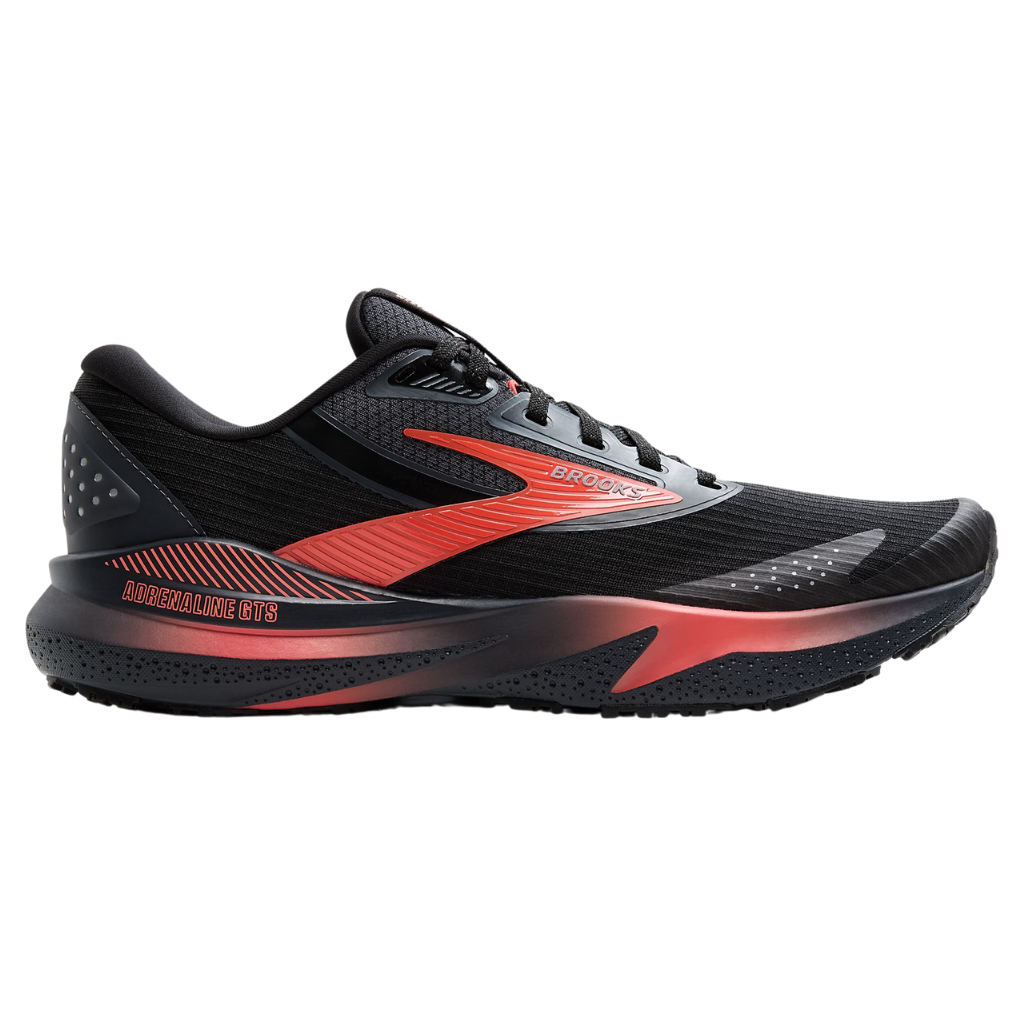 Brooks Women's Adrenaline GTS 24 Weatherised Support Running Footwear | Black/Ebony/Hot Coral | 1204271B 044 | The Run Hub