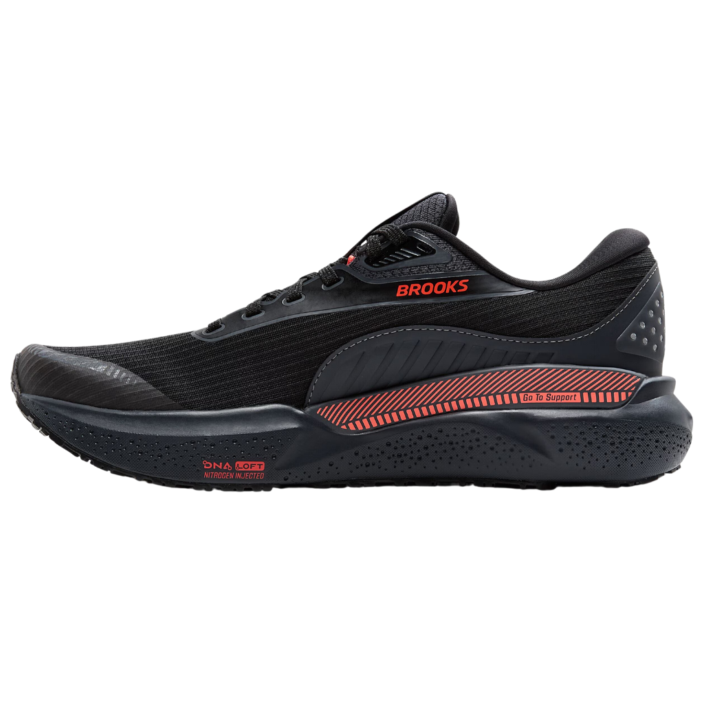 Brooks Women's Adrenaline GTS 24 Weatherised Support Running Footwear | Black/Ebony/Hot Coral | 1204271B 044 | The Run Hub