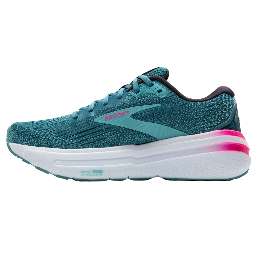 Brooks Women's GHOST MAX 2 Neutral Running Shoe | 475 Storm Blue/Knockout Pink/Aqua | 1204201B475 | The Run Hub