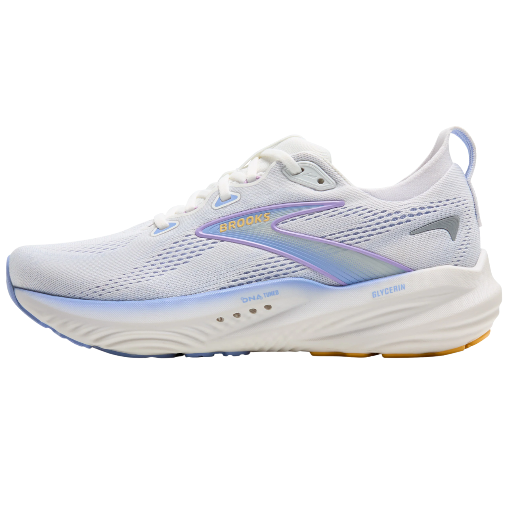Brooks Women's Glycerin 22 Neutral Running Shoe |137 White/Blue Heron/Apricot | The Run Hub