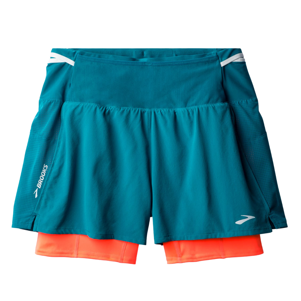 Brooks Women's High Point 3" 2-in-1 Short 2.0 | Celestial/Neo Ember | 221656-427 | The Run Hub