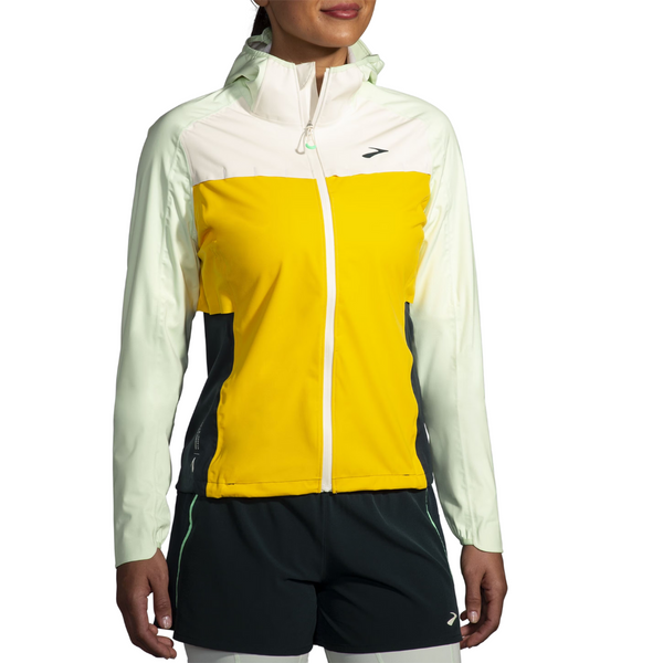 Women s Brooks High Point Waterproof Jacket Lemon Ecru Glacier